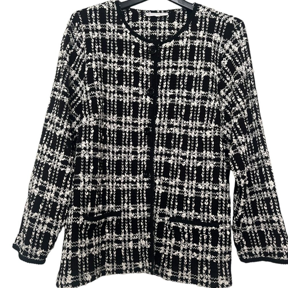 JM Collection Tweed Boucle Jacket | XL